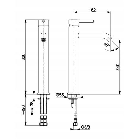 KFA Moza Robinet de lavabo cuivre brossé design moderne