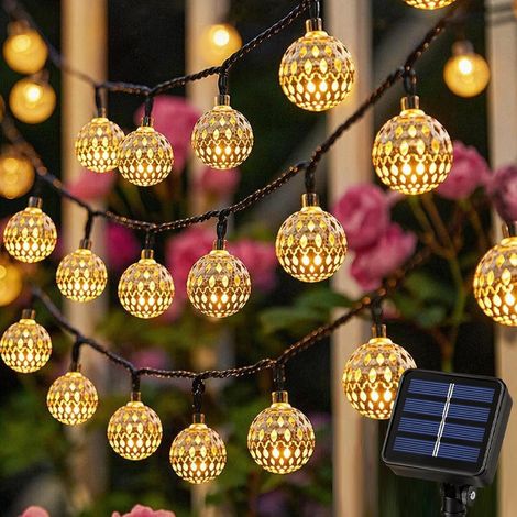 Guirlande Lumineuse Solaire Extérieure 7M 50 LED, Guirlande LED Marocaine avec 8 Modes, Blanc Chaud Guirlande Lumineuse Extérieure pour Jardin Terrasse Balcon Mariage Fête (1/5)