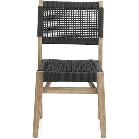 4er-Pack Akazienholzstühle mit grauer Seilflechtung, Piazza-Kollektion (1/5)