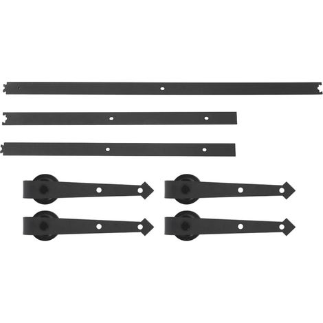 Rail de suspension pour porte de grange double de 2,4 m (8 pi) en acier au carbone, type flèche (1/5)