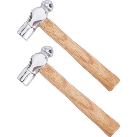 2pcs Marteau à panne ronde Marteau en acier au carbone Marteau à bijoux en métal Marteau en métal double face Marteau en acier portatif pour Estampage de réparation de formage de métal (1/5)