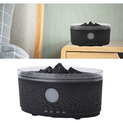 Vulkanisch schwarzer ätherischer Öldiffusor, 300 ml, mit Lichtmodus, Automatikbetrieb, wasserlos, Doppelstrahlfunktion, 2-4-8-Stunden-Timer, Aromatherapie-Luftbefeuchter, ABS/PP/PC, 17,5 x 9,5 cm (1/5)
