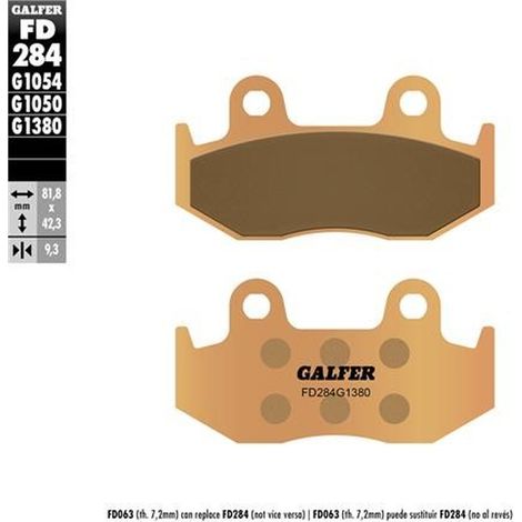 PASTILLAS DE FRENO GALFER KH323 DE METAL SINTERIZADO (GROSOR 9,2 MM)