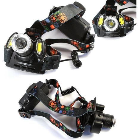 TRADE SHOP - Torcia Lampada Frontale Led Cree Ricaricabile Auto Casa 3led 8000w Luce Bianca -