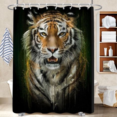 Rideau de douche tissu polyester 180x180 design rideau imperméable pour hôtel / airbnb (1/5)