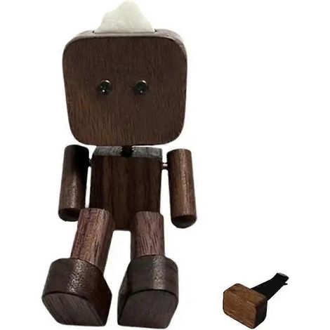 Figurine d'homme en bois tremblant, pieds tremblants, poupée en bois, décoration pour tableau de bord de voiture avec fonction d'aromathérapie B (1/5)