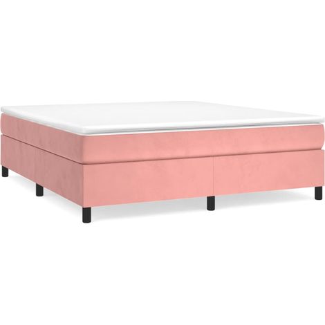 Lit double  Lit adulte  Cadre de lit à lattes rose 160x200 cm velours