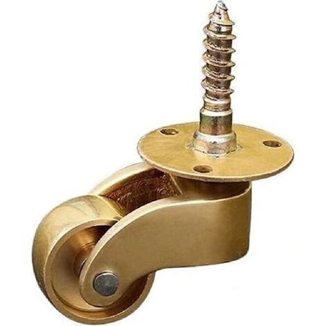 Roulettes de Meubles universelles en Laiton,roulettes en Laiton Massif,roulettes pivotantes rotatives à 360 degrés,capacité de Charge 75 kg,vis incluses,4pcs (1/5)