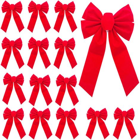 15 décorations de Noël : nœuds, accessoires de Noël, décorations pour boîtes cadeaux, couronnes de sapin, ornements de Noël (1/4)