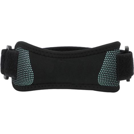 Genouillère à sangle rotulienne réglable avec absorption des chocs et coussinet en silicone pour football, basketball, course à pied et tennis (vert) (1/5)