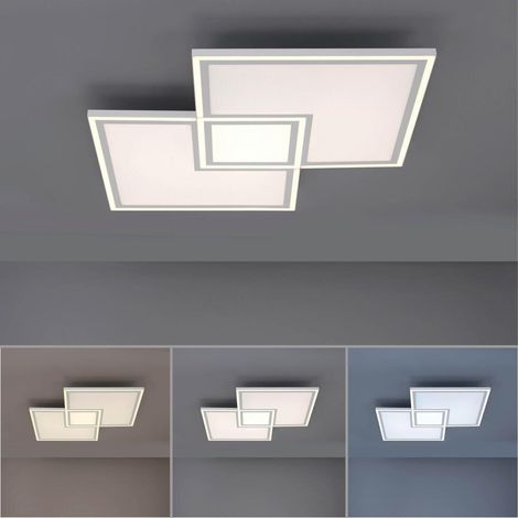 Deckenleuchte dimmbar Deckenlampe mit Fernbedienung Wohnzimmerleuchte CCT, 3 Stufen, weiß, LED 51W 3600Lm warm-kaltweiß, L 67,7 cm (1/5)