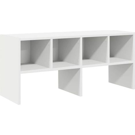 Étagère à chaussures empilable blanche, dimensions : 89,5 x 30 x 40 cm (1/5)