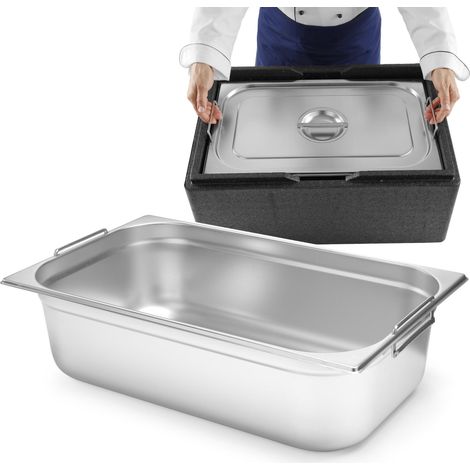 Contenitore Gastronorm GN 1/1 con manici retrattili 530x325x200mm 28L Hendi 817155