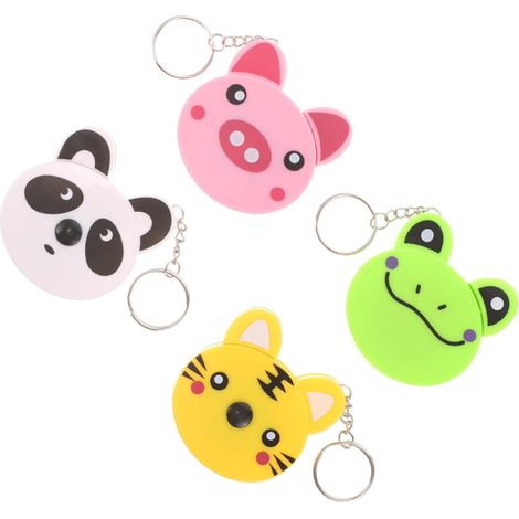 jojofuny Lot de 4 Mini Rubans à Mesurer Rétractables Animaux en Abs Porte-clés Mètre Ruban Automatique pour Garçon et Filles et Déplacements, Outil de Mesure Compact et Pratique (1/5)