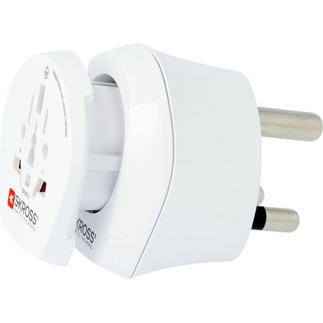 Adaptador de viaje Combo Mundo a Sudáfrica + Europa Grounded