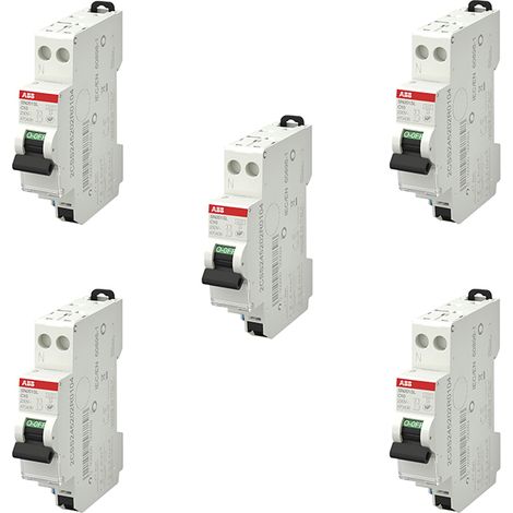ABB Lot de 5 disjoncteurs automatiques Ph+N raccordement Rapide 10A-4,5Ka (1/3)