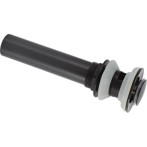 Desagüe emergente de latón y acero inoxidable para lavabo, 18,7 cm, negro, con filtro antiobstrucción. (1/5)