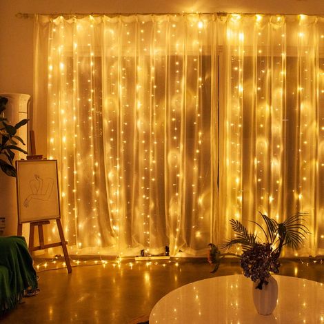 Guirlande Lumineuse Stalactite - 304 LED - 3 m x 3 m - Effet Étoiles Scintillantes - Pour Décoration Intérieure Extérieure - 1 Pièce (1/5)