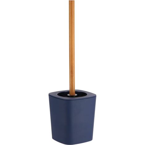 Brosse WC avec support Bleu marine et manche en Bambou - TENDANCE (1/2)