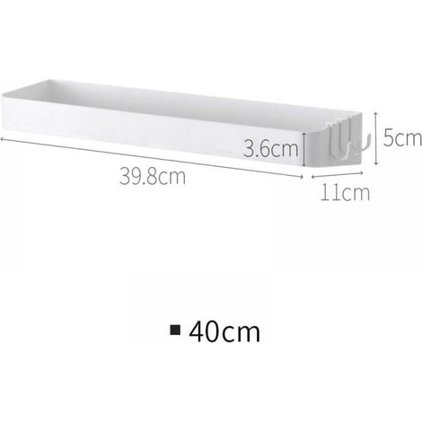 Lot de 2 Etagère Douche, Serviteur de Douche Sans Perçage, Etagere Murale avec 6 Crochets Amovibles, pour Salle de Bain, Cuisine, Blanc (1/5)
