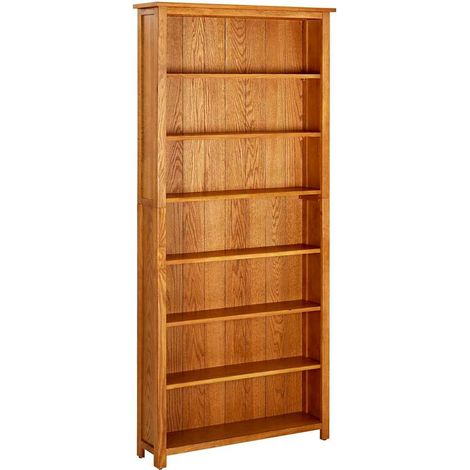 vidaX Estantería de 7 niveles de madera maciza de roble 90x22,5x200 cm vidaXL