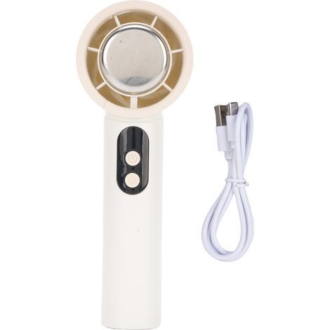 Portable rechargeable fan with cooling plate, quiet operation, 3600 mAh battery, beige color (1/5)