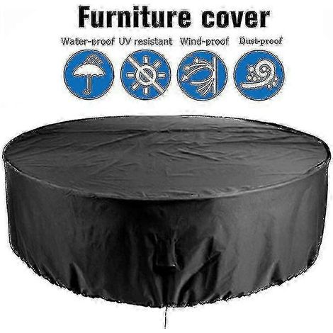 Housse de protection ronde pour table de terrasse, résistante aux intempéries - pour une utilisation en extérieur (1/5)