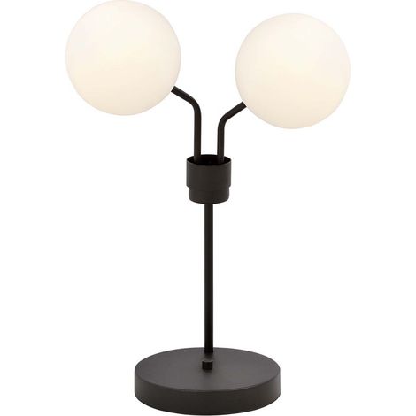 Lampada Da Tavolo Moderna Orione Acciaio Nero 2 Luci E14 Ip20 (1/4)