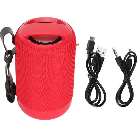 Enceinte Bluetooth portable rouge, haut-parleur sans fil stéréo IPX5 étanche, basses puissantes, appel mains libres, multifonction pour maison voyage fête (1/5)
