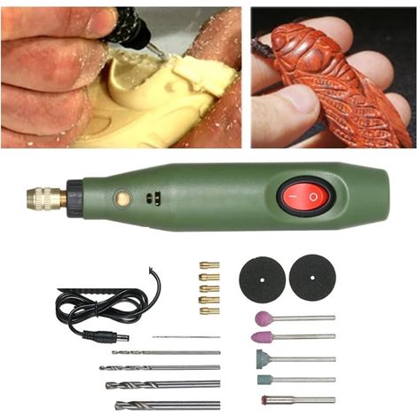 Mini perceuse électrique, ensemble de broyeur, résine époxy, bricolage artisanat fabrication de bijoux, Kit d'outils électriques, meulage, polissage, accessoires de coupe (1/5)