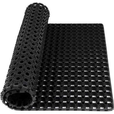 Floordirekt – Tapis de sécurité en caoutchouc antidérapant 23 mm – 100 x 50 cm – Pour espaces humides et extérieurs – Haute durabilité et drainage efficace