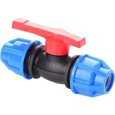 Vanne à bille en PEHD 20 mm, manchon, raccord de compression pour tuyau d'eau, manchon réducteur de compression en plastique PEHD pour tuyau d'eau (1/4)