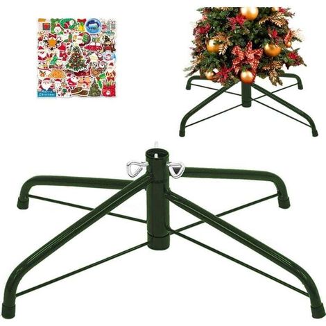 Support de base pliable pour sapin de Noël artificiel de 1.2 à 2.1 m - Support de rechange pour sapin de Noël - Convient aux poteaux de 1.3 à 3.2 cm les décorations de la maison de Noël. pour apporte (1/4)