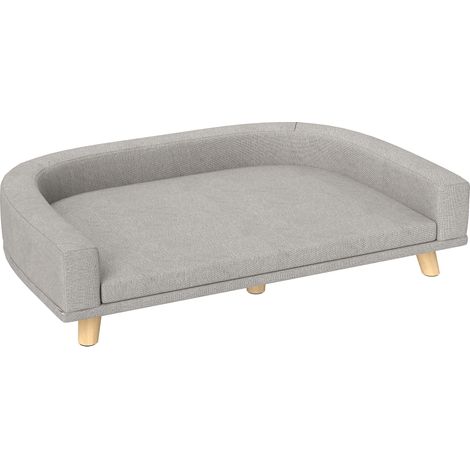 Graues Hundesofa mit Kissen 98 x 67 x 25 cm (1/4)