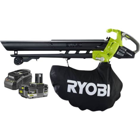 Souffleur aspiro-broyeur RYOBI 18V One+ Brushless OBV18 - Batterie 4,0Ah et chargeur