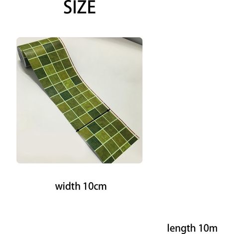 1 rouleau d'autocollants muraux adhésifs imperméables à motif carreaux pour salle de bain et chambre (1/5)