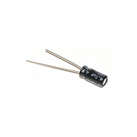 Condensador Electrolitico 4,7uF 100Vdc Medidas 5x11mm Radial