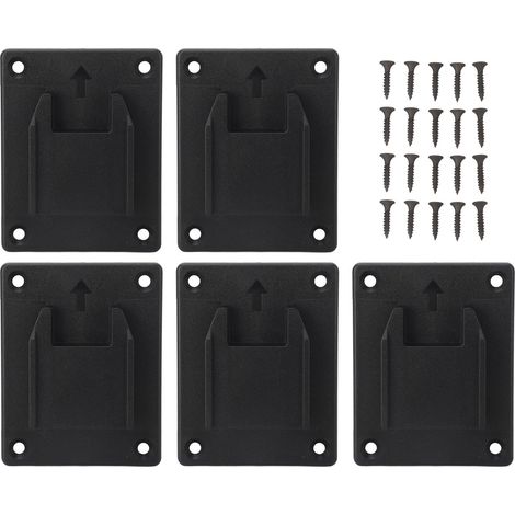 Support De Batterie Outil - Compatible 14V 18V 20V Lithium - Rangement Mural Atelier Garage - Lot De 5 (1/5)