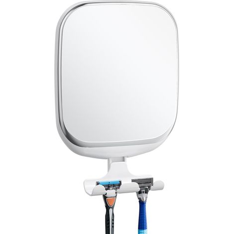 Miroir De Rasage sans Buée, À Succion, Résistant À l'eau, Blanc (1/5)