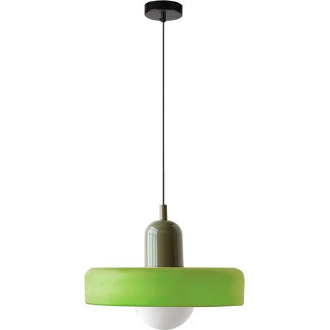 Suspension en verre style mid century vintage douille E27 lampe suspendue nordique pour cuisine salle à manger et chambre couleur vert (1/5)