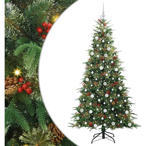 Sapin de Noël，Arbre de Noël Artificiel à Branches Articulées Vert 210 cm CFW31350 (1/5)