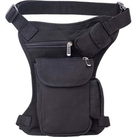 Beintasche Motorrad Canvas Schwarz für Herren & Damen (1/5)