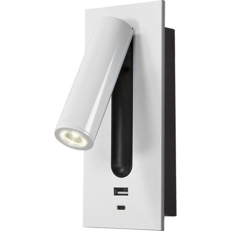 Liseuse LED à poser avec interrupteur tactile dissimulé, applique murale orientable pour lit, charge USB-C, lampe de chevet encastrée rotative, éclairage de lecture réglable (1/5)