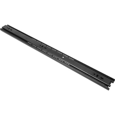 Lot de 2 glissières de tiroir télescopiques en acier laminé à froid de 56 cm (22 po) à 3 sections pour meuble mobile, blanc/noir. (1/5)
