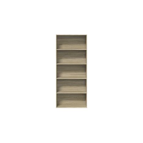 Bibliothèque 5 niveaux en bois Klazo L80xH189xP30 - Style Classique-Chêne clair (1/5)