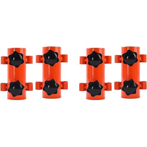 Ensemble de 4 Pièces de Poteau D'Auvent Tube Fixe Coupe-Vent Réglable en Plein Air de Camping Accessoires de Poteau de Support-Couleur Orange (1/5)