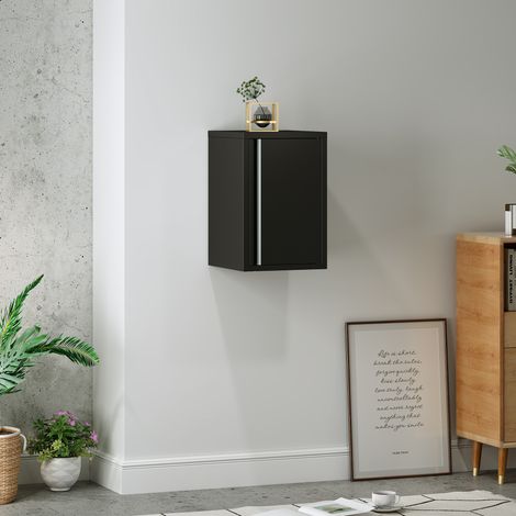 Armario de pared Burlöv acero 50x33x35 cm - Negro [en.casa] (1/5)