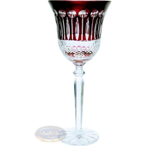 Copas de vino de cristal rubí de 280 ml, estilo francés. (1/2)