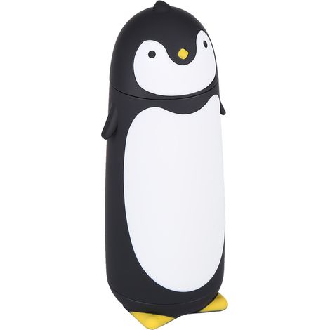Gourde portable en verre Penguin, 300 ml, double paroi, format voyage - Noire (1/5)