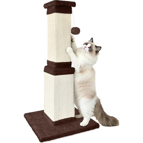 Arbre à chat – 81,3 cm – Arbre à chat pour chats et chatons – Protégez vos meubles et chats d'exercice – En sisal naturel moderne pour chats d'intérieur – Marron (1/5)